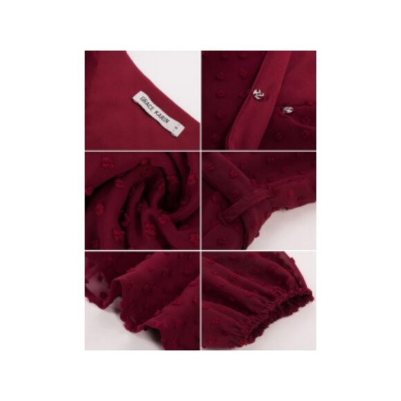 Grace Karin Swiss Dot Long Sheer Sleeve Dress s xl - Picture 4 of 5